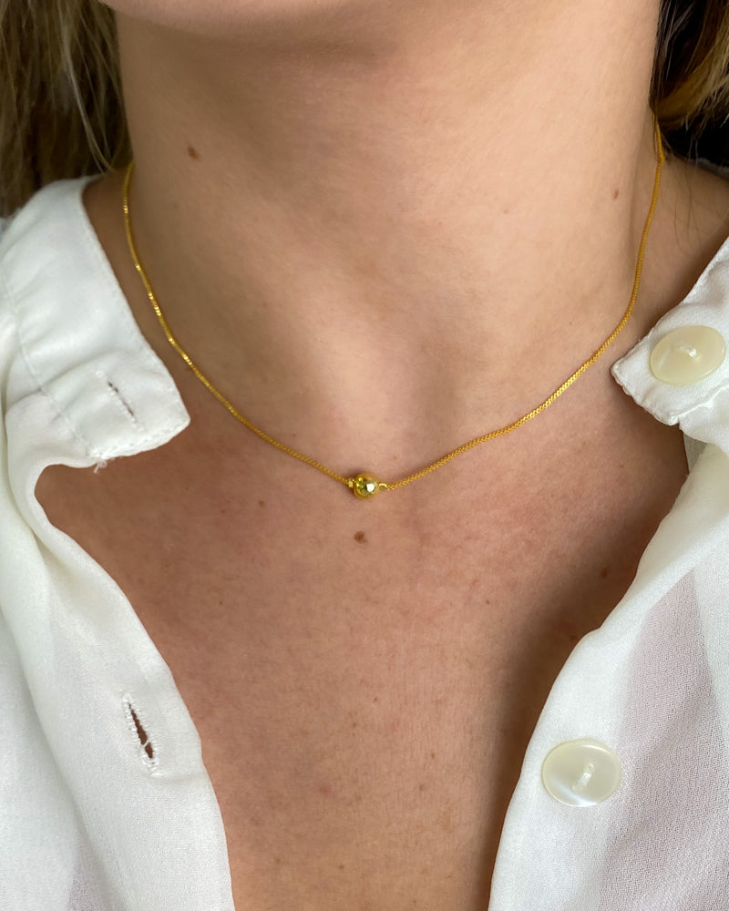 Colar Choker Esfera Solitária Lisa - Áurea Acessórios