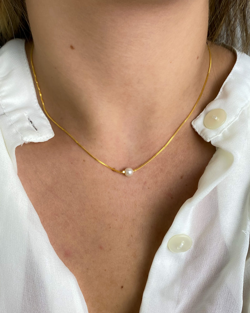 Colar Choker Pérola Solitária - Áurea Acessórios