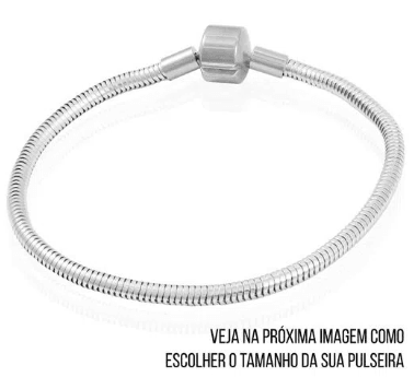 Pulseira de Berloques Fecho Tradicional - Aço Inox - Áurea Acessórios